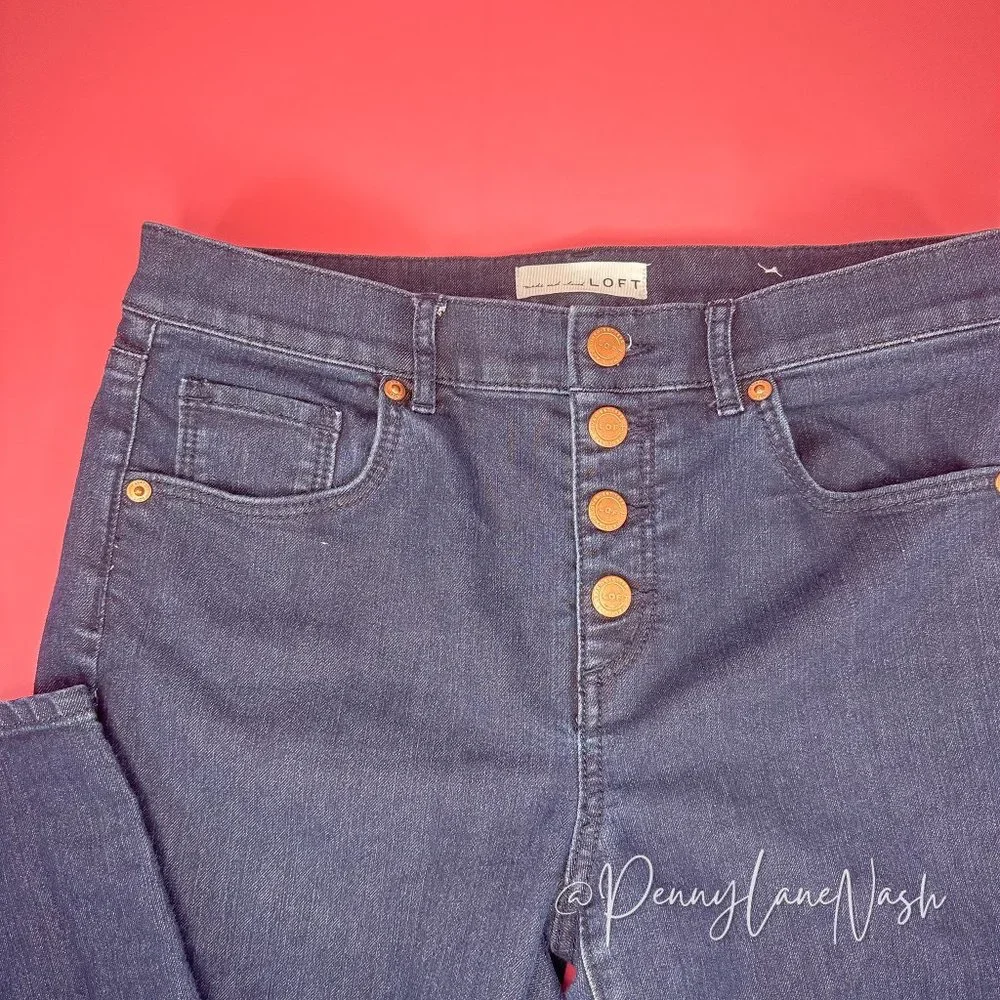 Loft Exposed Button Fly Modern Skinny Jeans - Picture 5 of 11